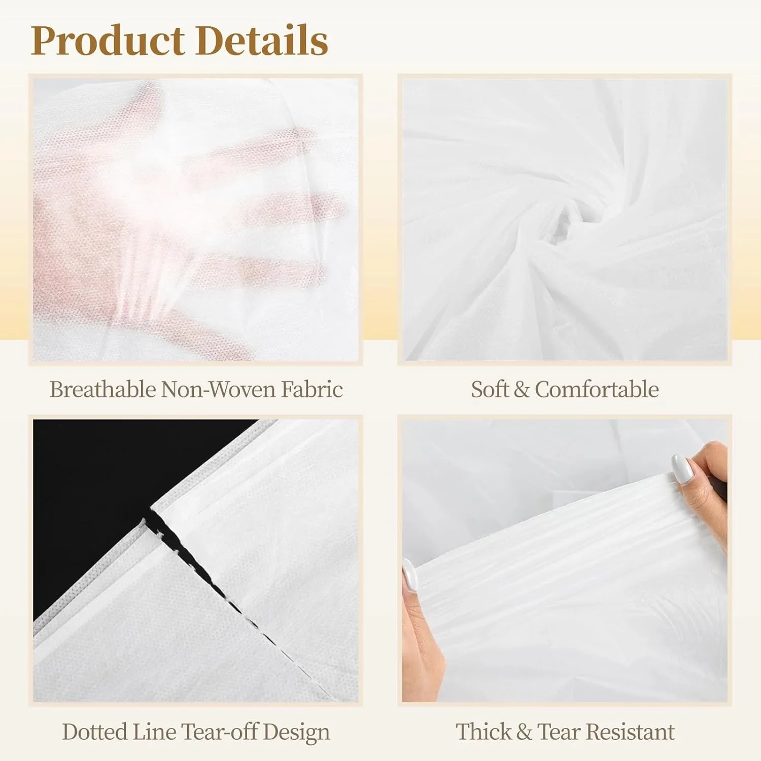 100PCS Disposable Massage Table Sheets, 71” x 31.5” Disposable Massage Bed Covers, Breathable Non-Woven Fabric Tattoo Bed Sheets, Single Use Hygiene Sheet for SPA Centers, Beauty Salons, Hotels