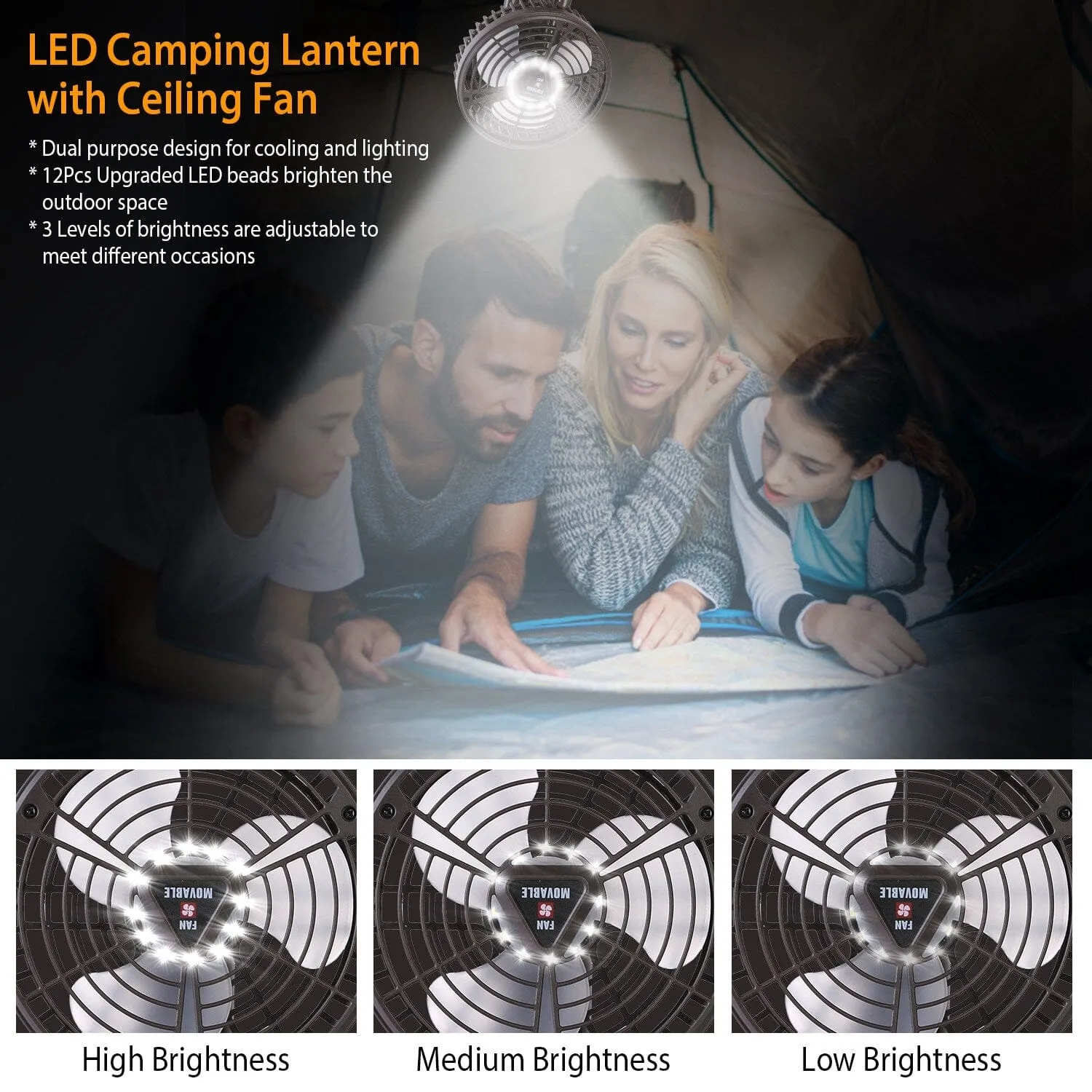 10400 mAh Portable Camping Fan