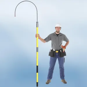 10.8 Feet Rescue Hook, Electrician Tools Firefighting Insulated 110kv, High Voltage Insulated Retractable, 18 Inch Openings for Electricians, Linemen, Automotive Repairers(Yellow)