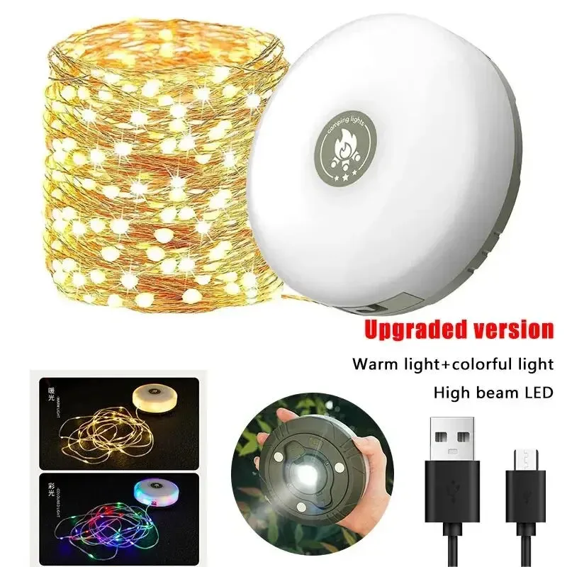 10m LED Camping Light Strip Waterproof Recyclable Outdoor Tent & Garden Room Decoration Lamp