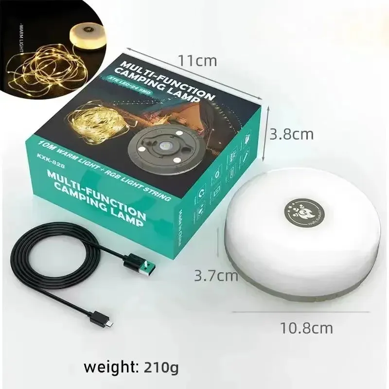 10m LED Camping Light Strip Waterproof Recyclable Outdoor Tent & Garden Room Decoration Lamp