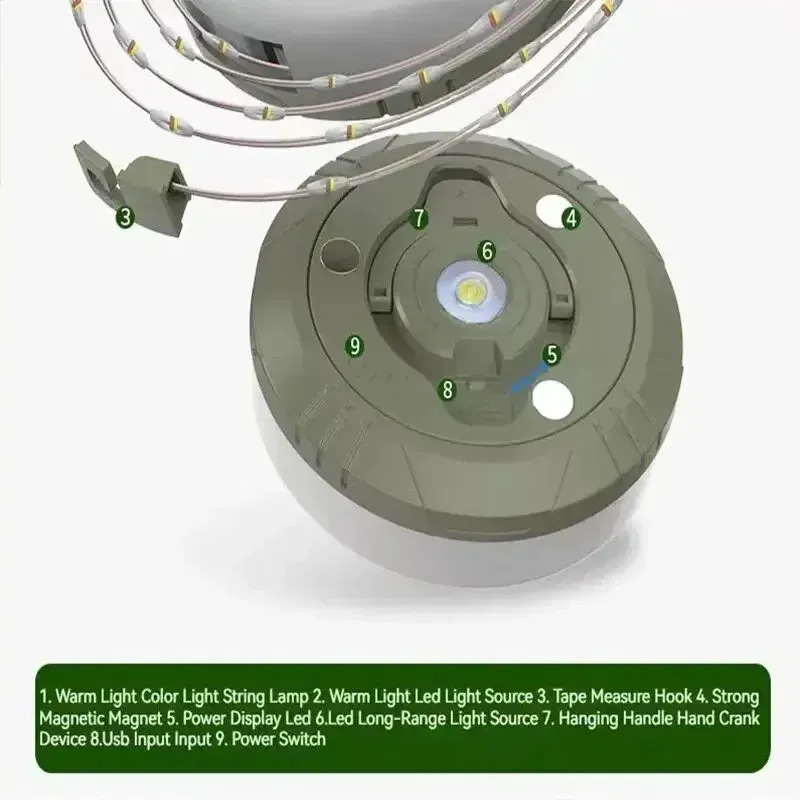 10m LED Camping Light Strip Waterproof Recyclable Outdoor Tent & Garden Room Decoration Lamp