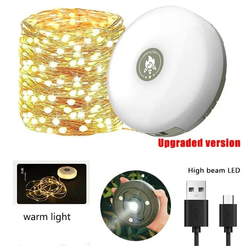 10m LED Camping Light Strip Waterproof Recyclable Outdoor Tent & Garden Room Decoration Lamp