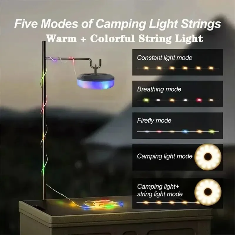 10m LED Camping Light Strip Waterproof Recyclable Outdoor Tent & Garden Room Decoration Lamp