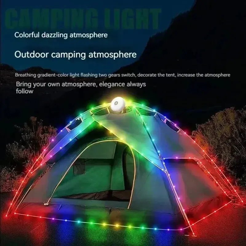 10m LED Camping Light Strip Waterproof Recyclable Outdoor Tent & Garden Room Decoration Lamp