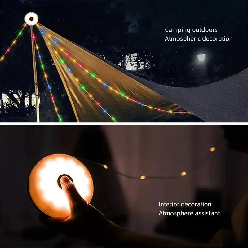 10m LED Camping Light Strip Waterproof Recyclable Outdoor Tent & Garden Room Decoration Lamp