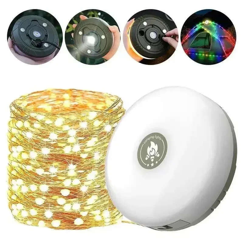 10m LED Camping Light Strip Waterproof Recyclable Outdoor Tent & Garden Room Decoration Lamp