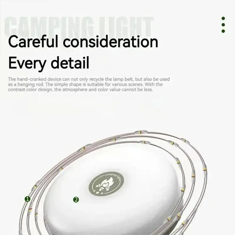 10m LED Camping Light Strip Waterproof Recyclable Outdoor Tent & Garden Room Decoration Lamp
