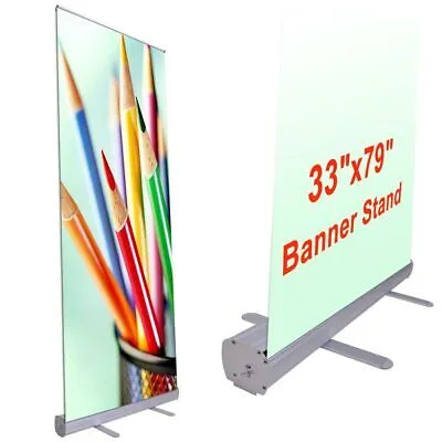 10pcs 33"x79" Retractable Roll Up Banner Stand Wedding Trade Show Sign Display