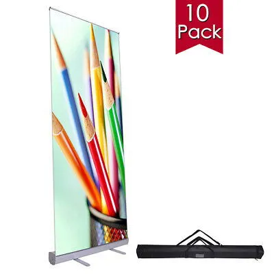 10pcs 33"x79" Retractable Roll Up Banner Stand Wedding Trade Show Sign Display