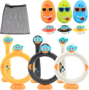 12 Pack Pool Diving Toys for Kids,Duck Pool Float Toys,Swimming Pool Diving Rings,Underwater Swimming Ring,Fun Outdoor Underwater Pool Games for Kids Boys Girls