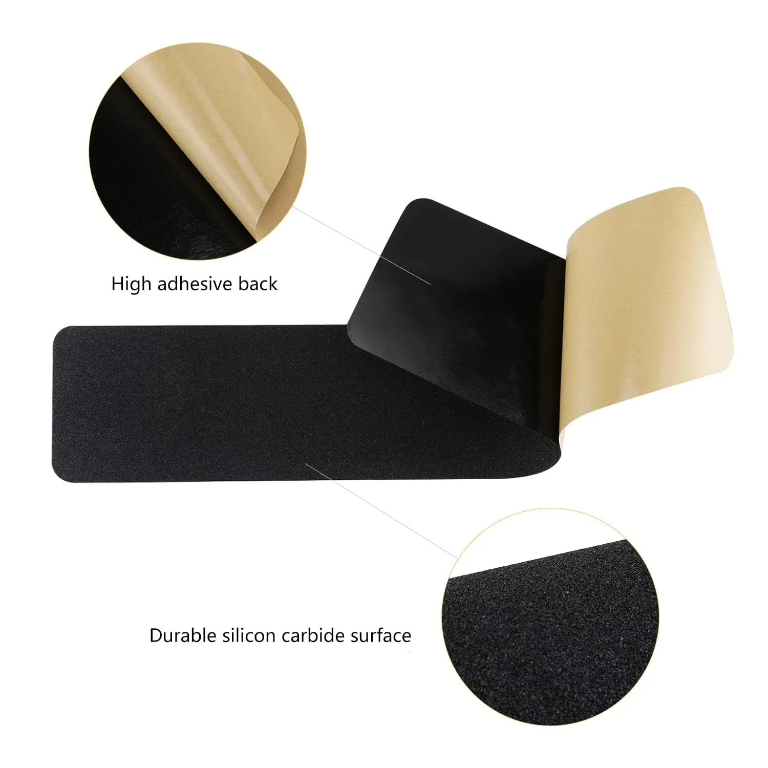 12 Pack Stair Treads Non-Slip Outdoor Tape 6”x30” - Black Anti-Slip Safety Adhesive Strips for Steps, Staircase