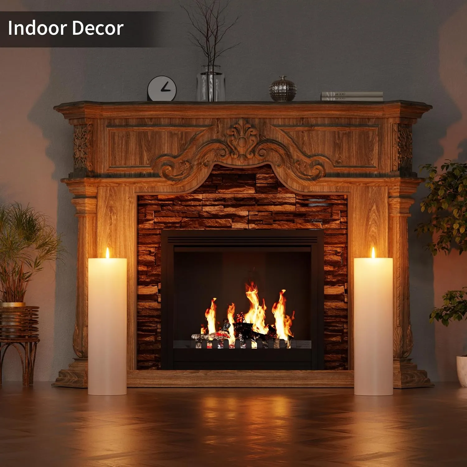 14" x 4" Large Outdoor Candle with Timer Waterproof Flickering LED Flameless Candle Battery Operated with Remote Fake Pillar Candle Realistic for Patio Porch Lantern, White 1 Pack