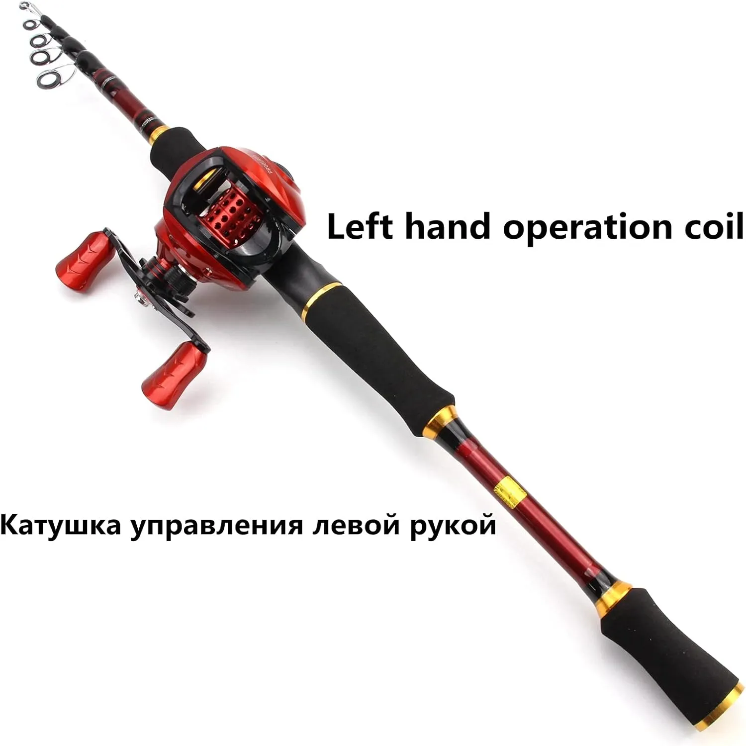 1.8M-2.7M Foldable Trout Rod Reel Bait Complete Fishing Device, high Carbon Bait Casting Rod and Casting Reel Set, Folding Fishing Rod Set with Fishing Tackle Bag, Stick roll Combo ZYHYD