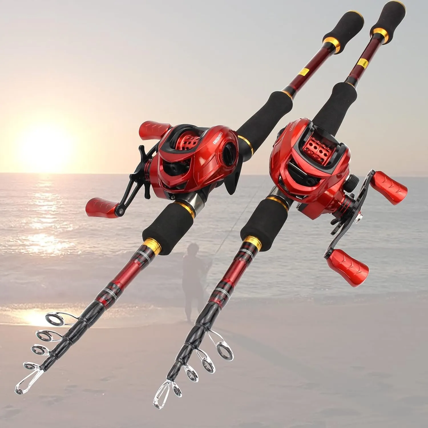 1.8M-2.7M Foldable Trout Rod Reel Bait Complete Fishing Device, high Carbon Bait Casting Rod and Casting Reel Set, Folding Fishing Rod Set with Fishing Tackle Bag, Stick roll Combo ZYHYD