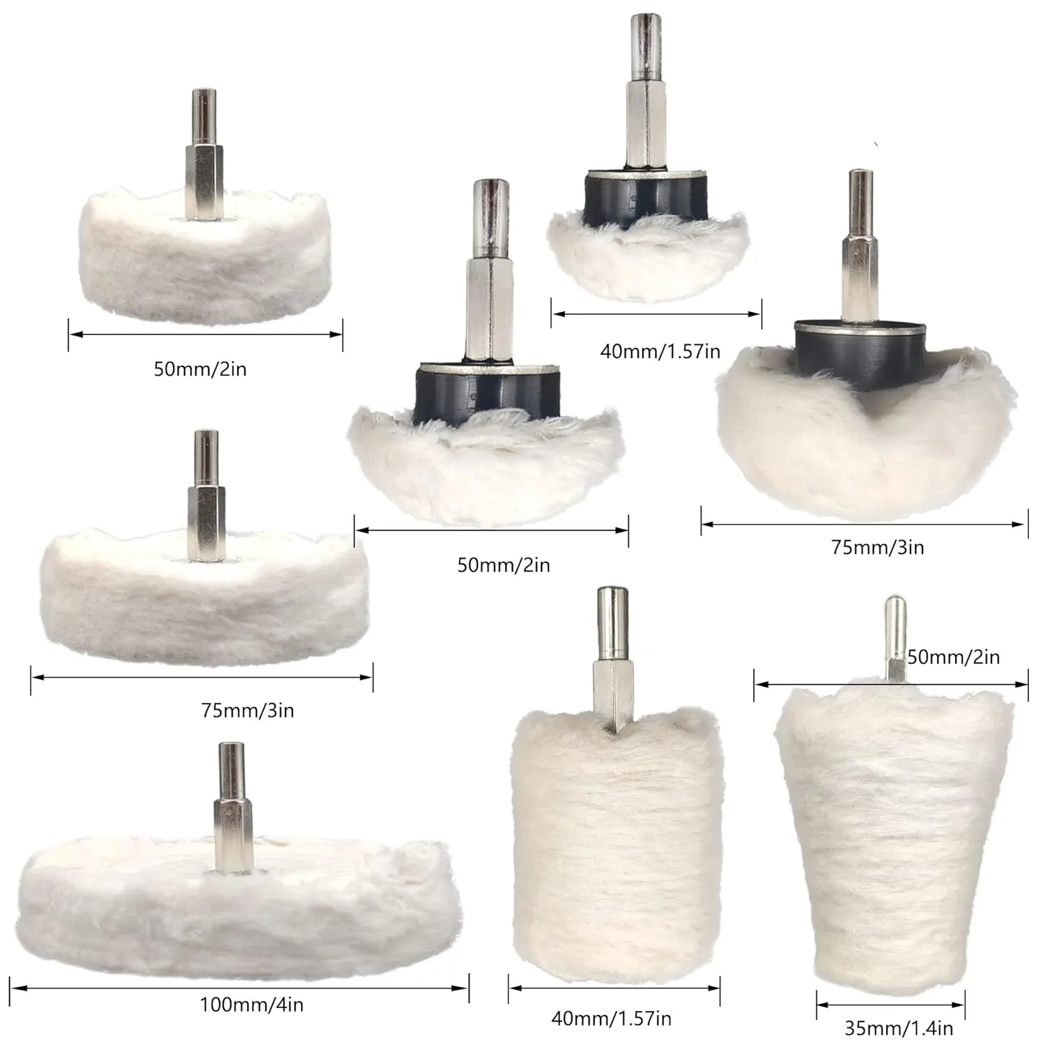 19 Pcs Buffing Wheel for Drill,Buffing Pad Polishing Wheel Kits with 6 Pcs Polishing Compound and 5 Pcs Felt Polishing Wheel,for Aluminum, Stainless Steel, Chrome,Metal,Glass,Car Detailing