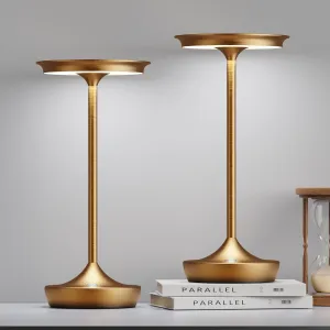 2 Pack LED Rechargeable Cordless Table Lamps, Portable Outdoor Battery Operated Table Light 3 Color Stepless Dimming Table Lamp with Memory Function for Patio Restaurant Dining Room Bronze