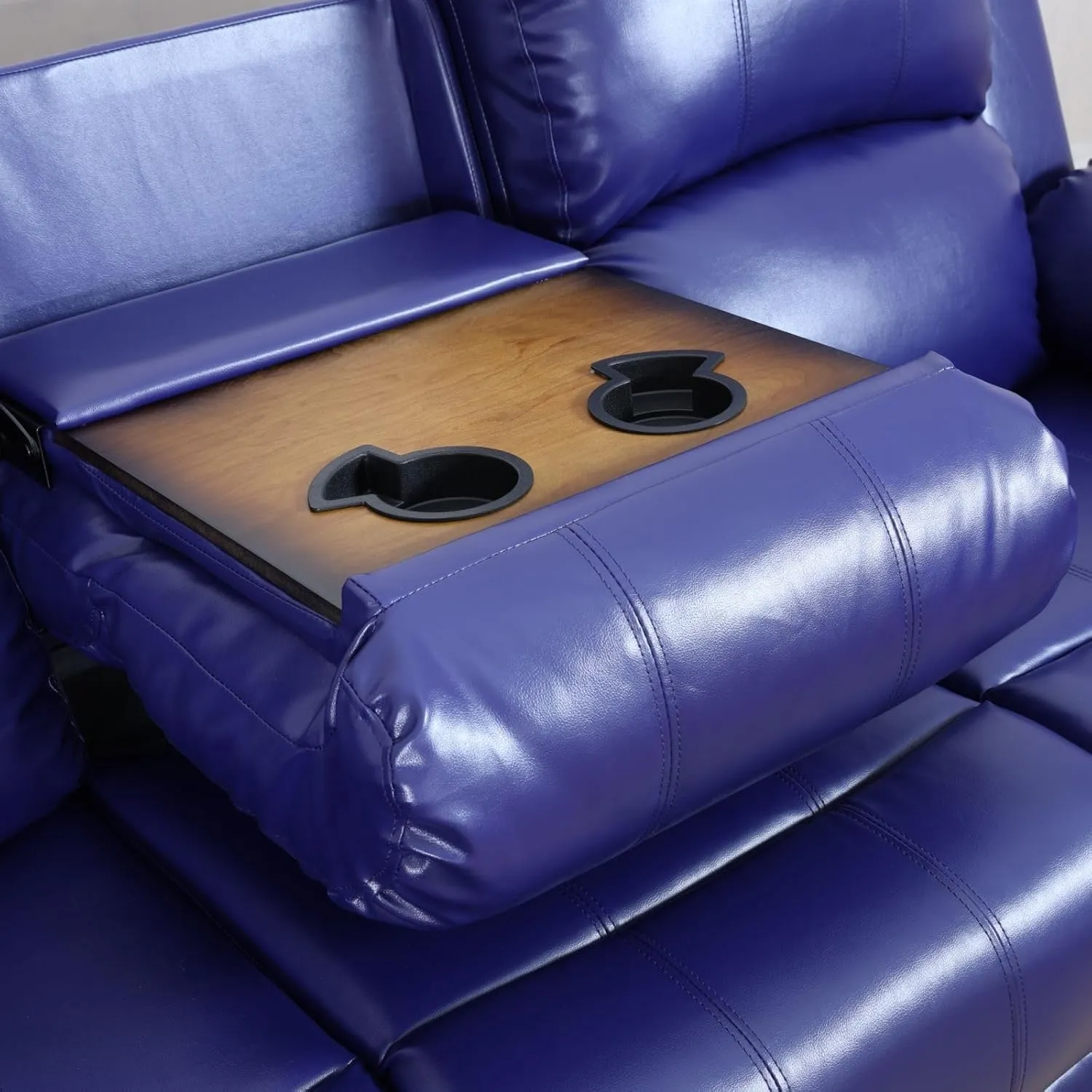 2 Pieces Leather Recliner Sofa Set，Recliner Sofa and Loveseat Sets for Living Room Furniture Sets，Dark Blue Recliner Couch Set for Living Room/Office/Theater Seating(Sofa Set 2 Pieces)