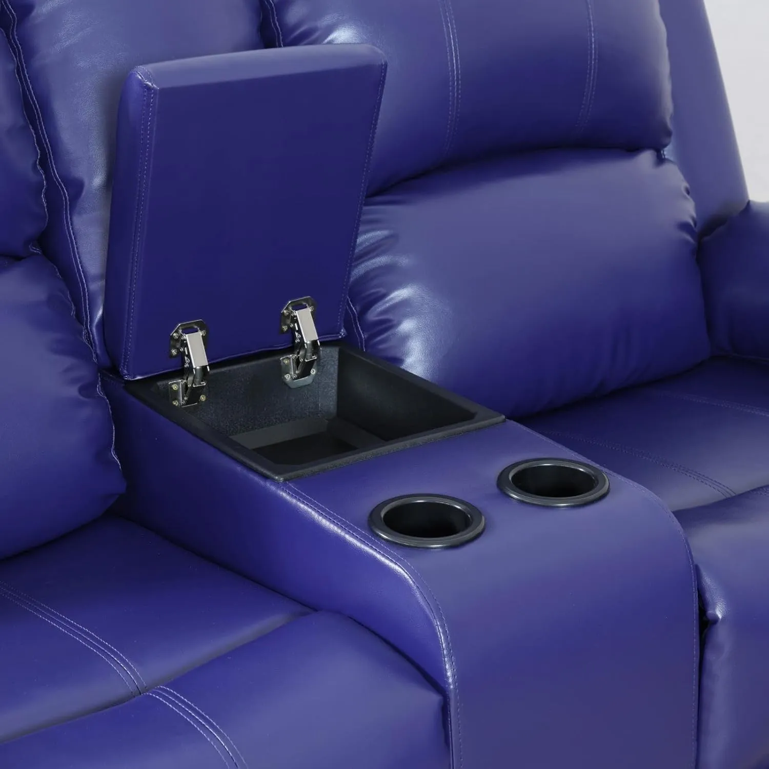 2 Pieces Leather Recliner Sofa Set，Recliner Sofa and Loveseat Sets for Living Room Furniture Sets，Dark Blue Recliner Couch Set for Living Room/Office/Theater Seating(Sofa Set 2 Pieces)