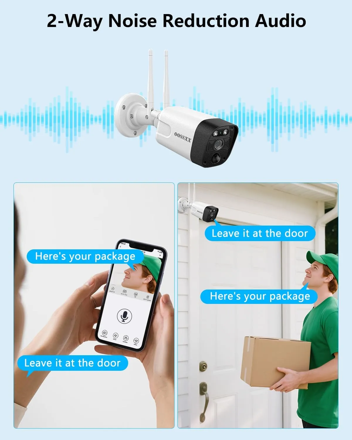 2-Way Audio & PIR Detection Dual Antennas Outdoor Wireless Security Camera System 5.5MP Wi-Fi Video Surveillance DVR System