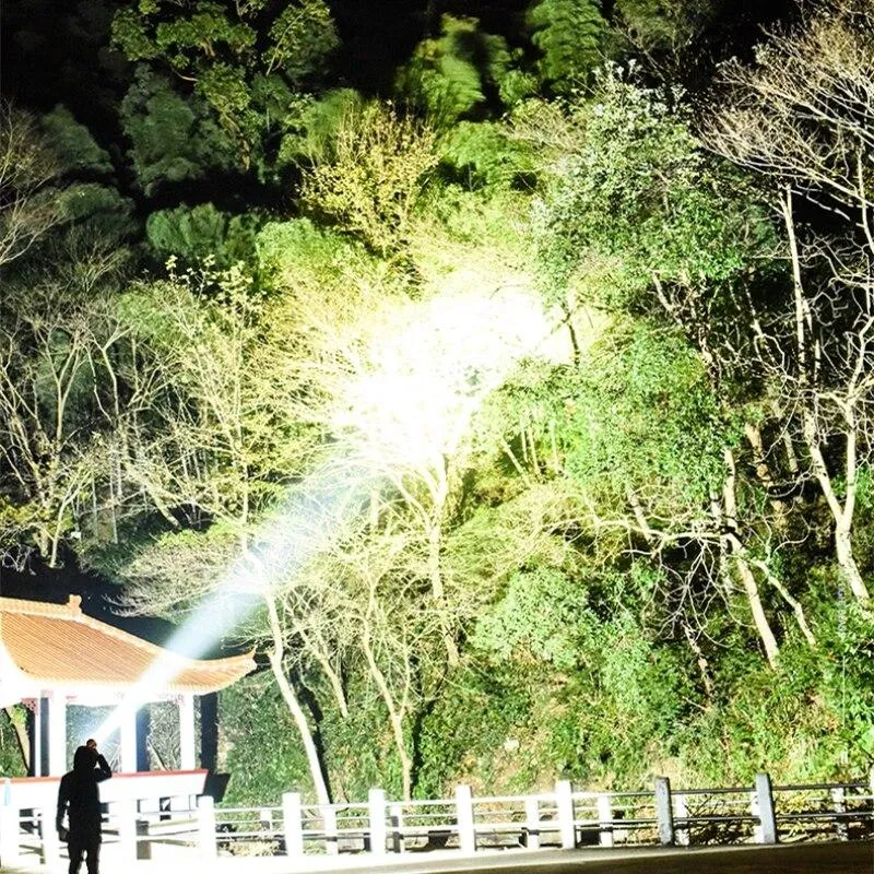 20000LM 4-gear 500m Long Range Flashlight USB Charging Flashlight Lantern Torch COB Work Light with built-in battery