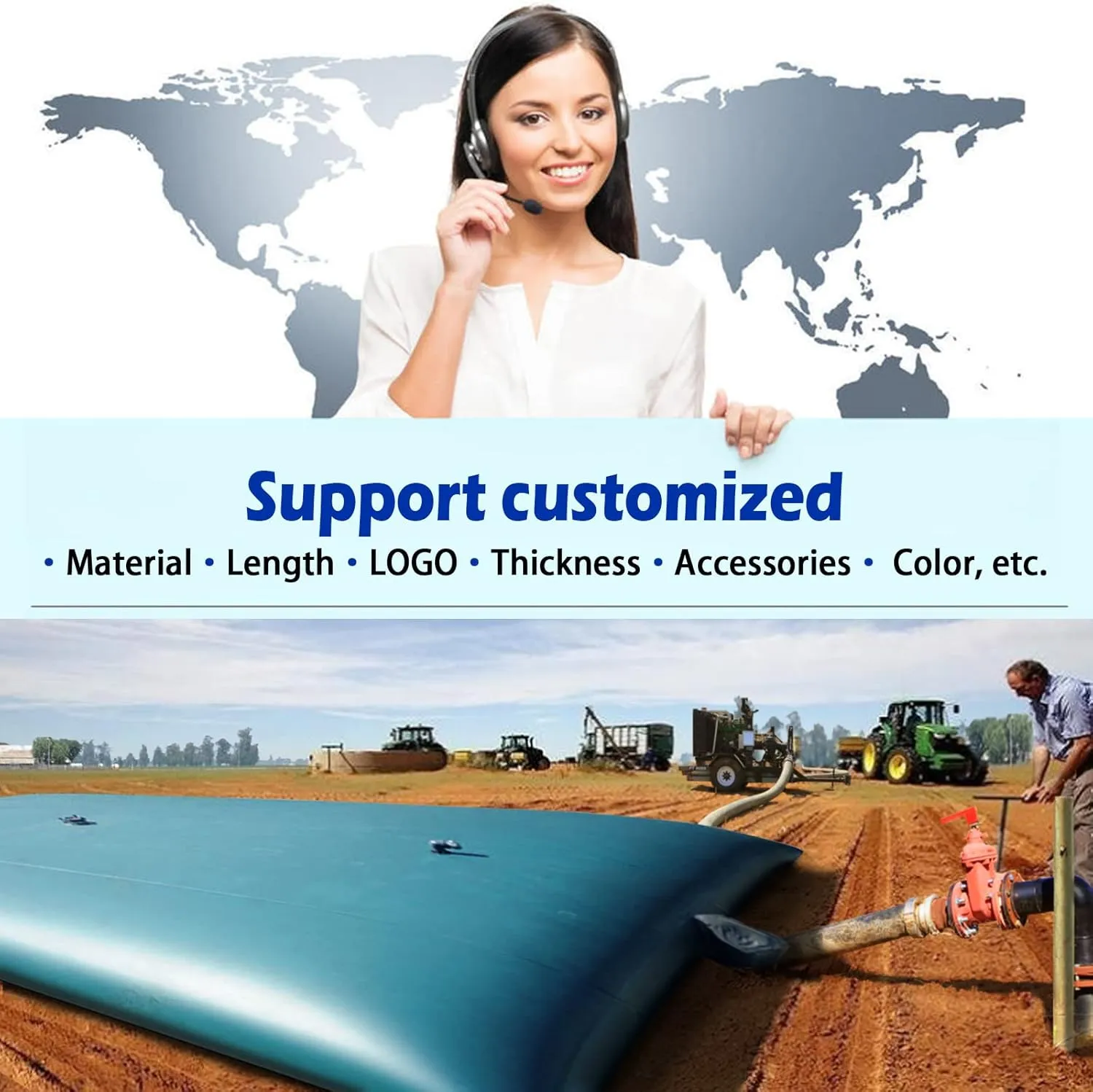 2000L/530gal Water Storage Bladder - Large-Capacity Foldable Tanks Container, Collapsible Soft Drought-Resistant Bag for Fire-Fighting and Agricultural Use (2000L)