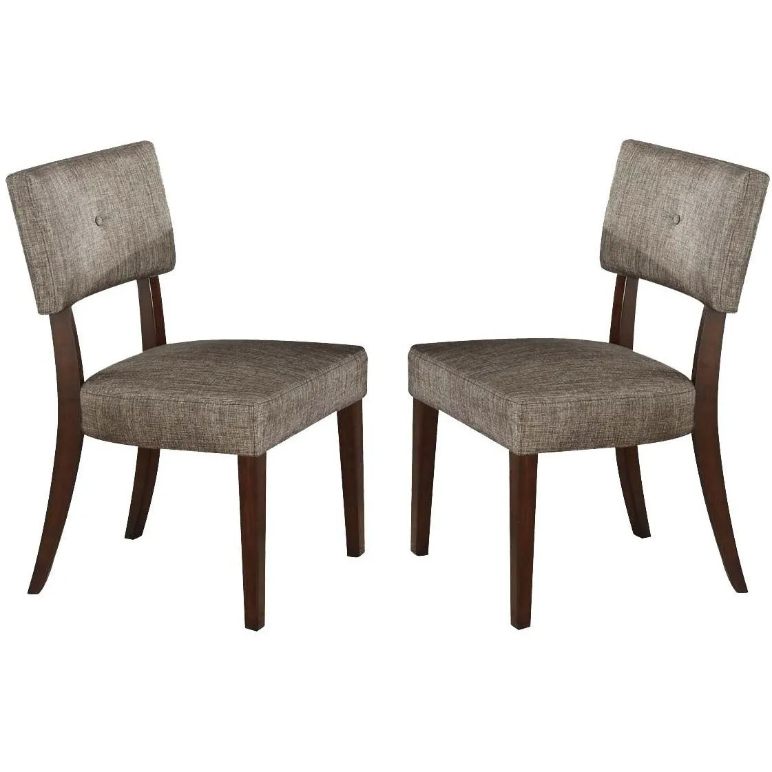 20" X 20" X 36" 2pc Gray Fabric And Espresso Side Chair
