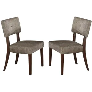 20" X 20" X 36" 2pc Gray Fabric And Espresso Side Chair