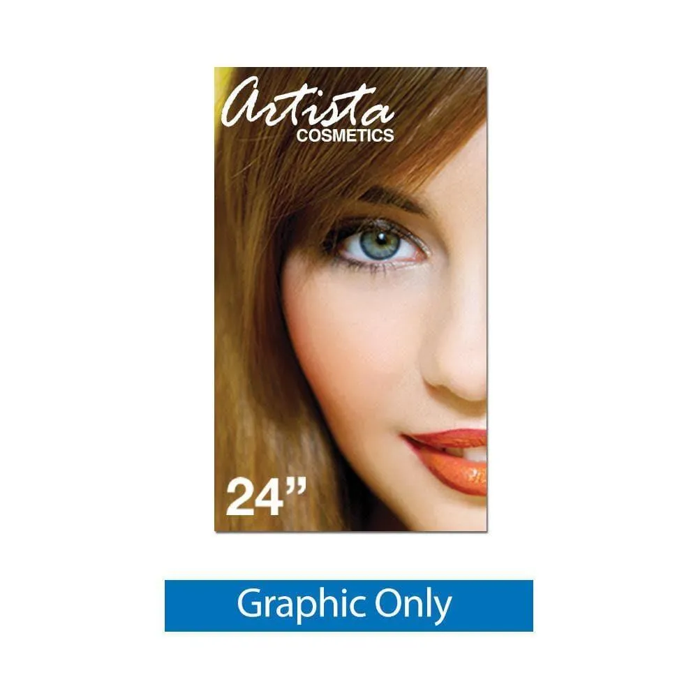24" SilverStep Tabletop Retractable Banner Stand (Black and Silver)