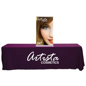 24" SilverStep Tabletop Retractable Banner Stand (Black and Silver)