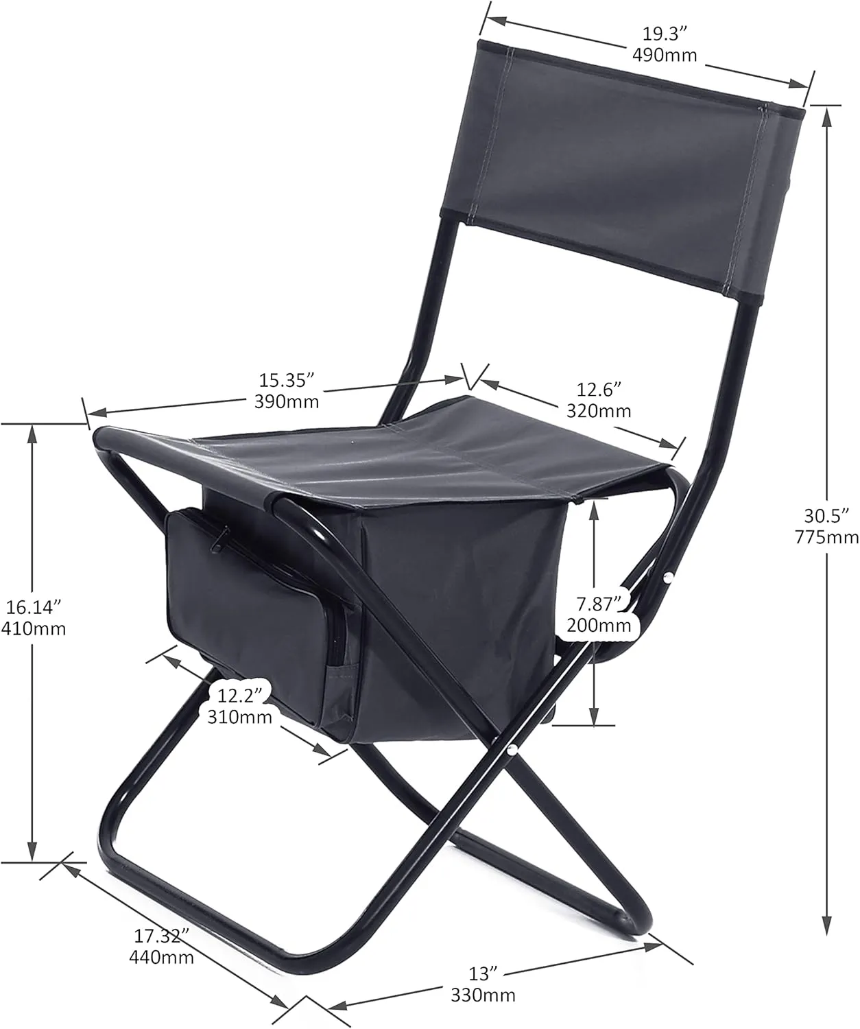 280lb Heavy Duty Folding Table and Chairs Set with Aluminum Roll-Up Table & Oxford Fabric, 3-Piece Outdoor Dining Set for Camping/BBQ/Patio - Compact, Waterproof & Quick Assembly (5PCS-Gray,46.46L)