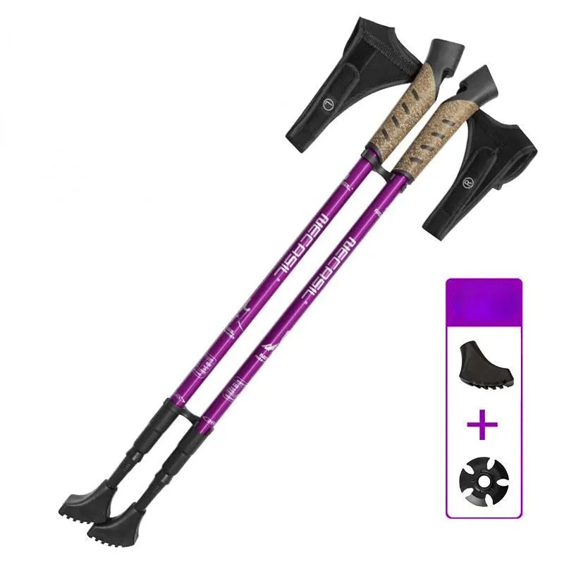 2PCS Nordic Walking Poles Telescopic Aluminium Alloy