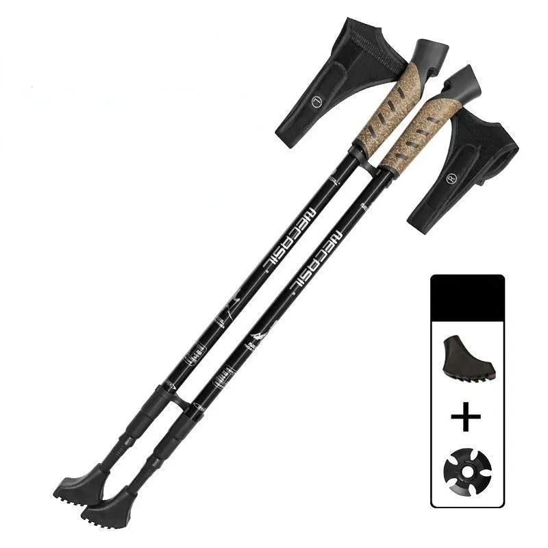 2PCS Nordic Walking Poles Telescopic Aluminium Alloy