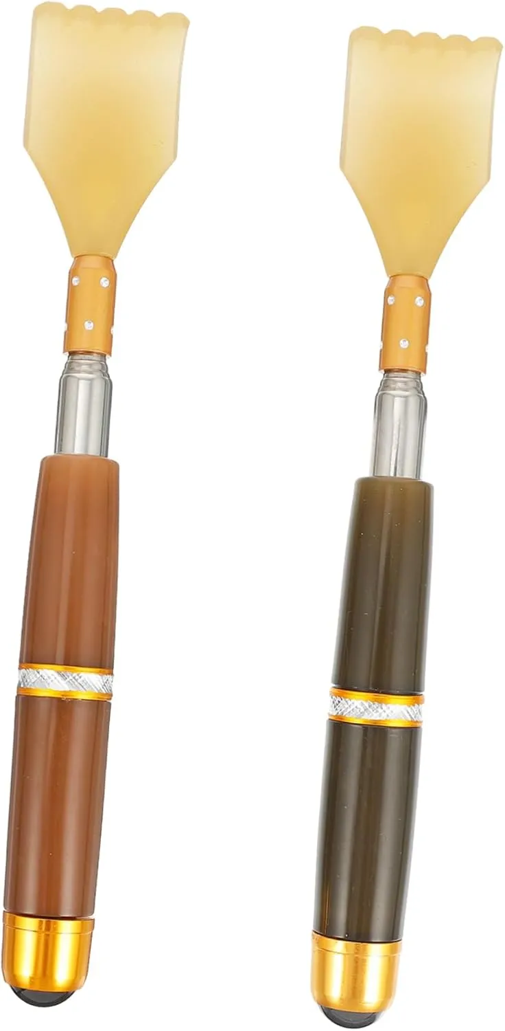 2pcs Portable Back Scratchers Durable Retractable Itching Relief Massagers for All Ages Green Back Scratching Tool for Home Use