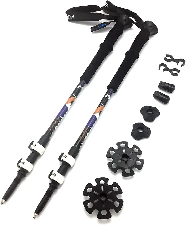 2Pcs/Lot 240g/Pcs Walking Poles Nordic Walking Poles Telescopic Aluminum Shooting Canes Hiking Poles Can Be Contracted for Easy Storage Ultralight Walking Poles