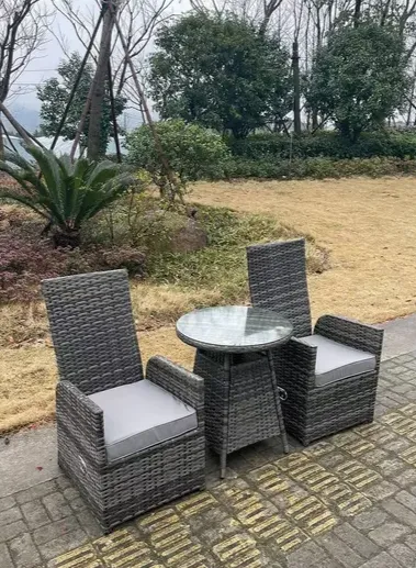 3 Pc Bristol Rattan Reclining Chair Set