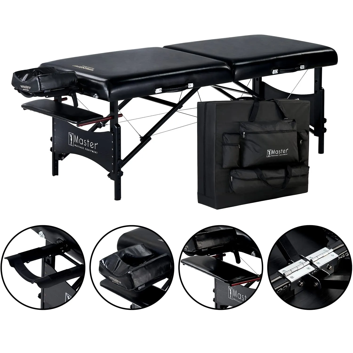 30" Galaxy Professional Portable Massage Table Master Massage Package with Aurora Multicolor Atmosphere Ambient Lighting System - Memory Foam Cushioning - Tattoo Table- Spa Salon Beauty Facial Bed