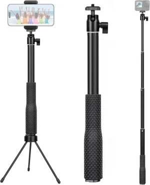 360°Ballhead Waterproof Selfie Stick with Tripod Stand Phone Holder- Underwater Selfie Stick Pole - for Gopro Hero 13 12 11 10 9 Insta360 AKASO DJI OSMO Vlog Diving Monopod