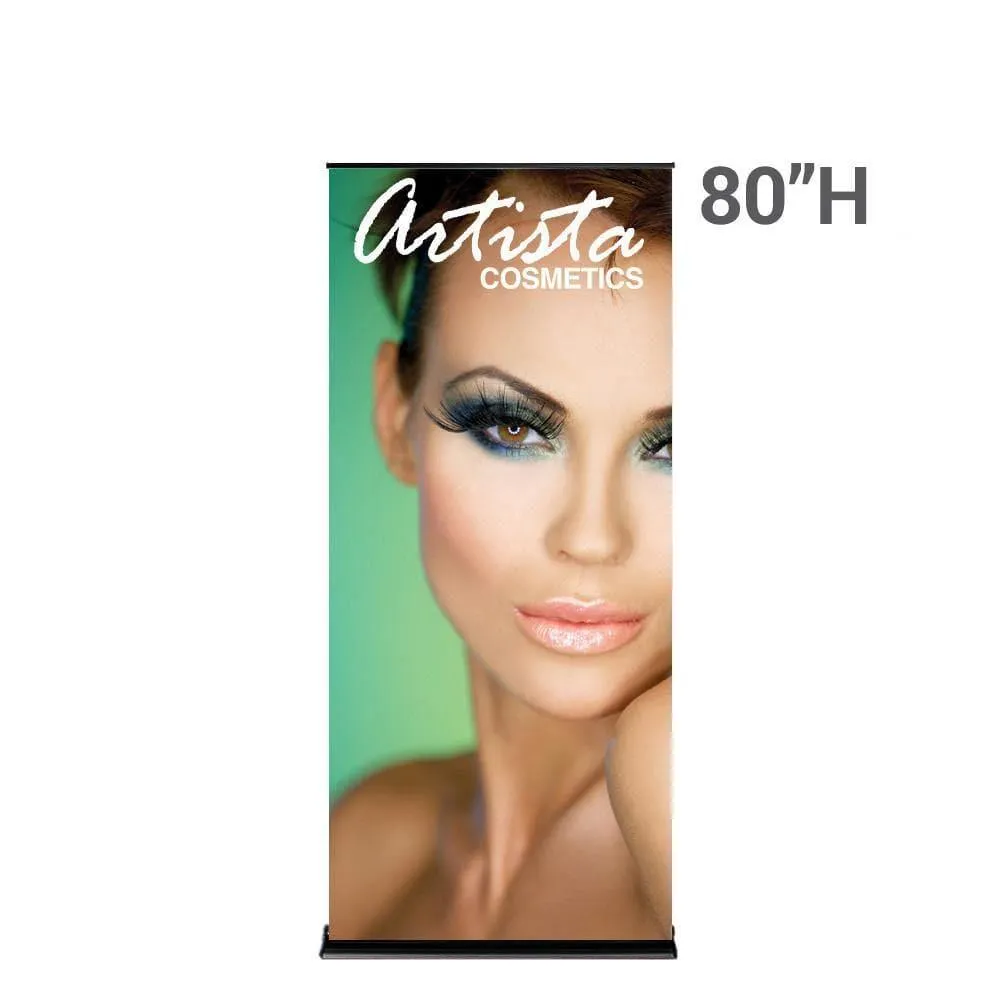 36" SilverStep Retractable Banner Stand (Black and Silver)