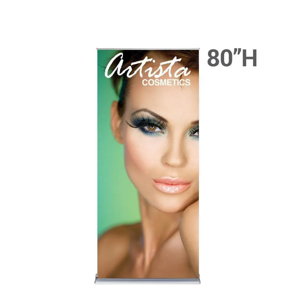 36" SilverStep Retractable Banner Stand (Black and Silver)