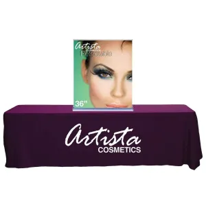 36" SilverStep Tabletop Retractable Banner Stand (Black and Silver)