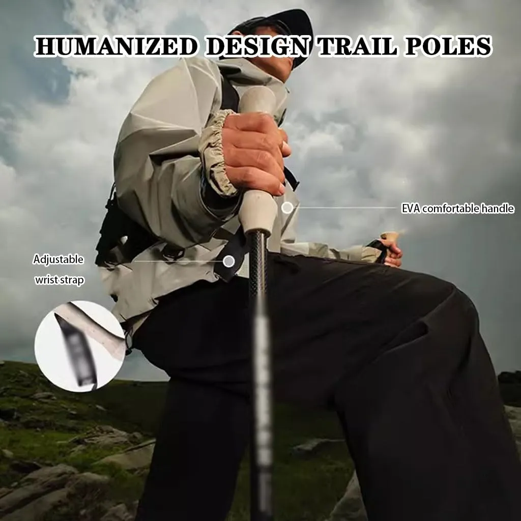 3K Carbon Fiber Lightweight Hiking Poles, Outdoor Adventures Trekking Poles, with Flip Locks, for Men, Women