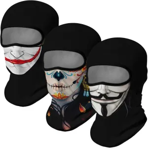 3PCS Balaclava Full Face Mask Ski Mask UV Protection Cover Motorcycle Full Face Mask for Men Women Outdoor Sports