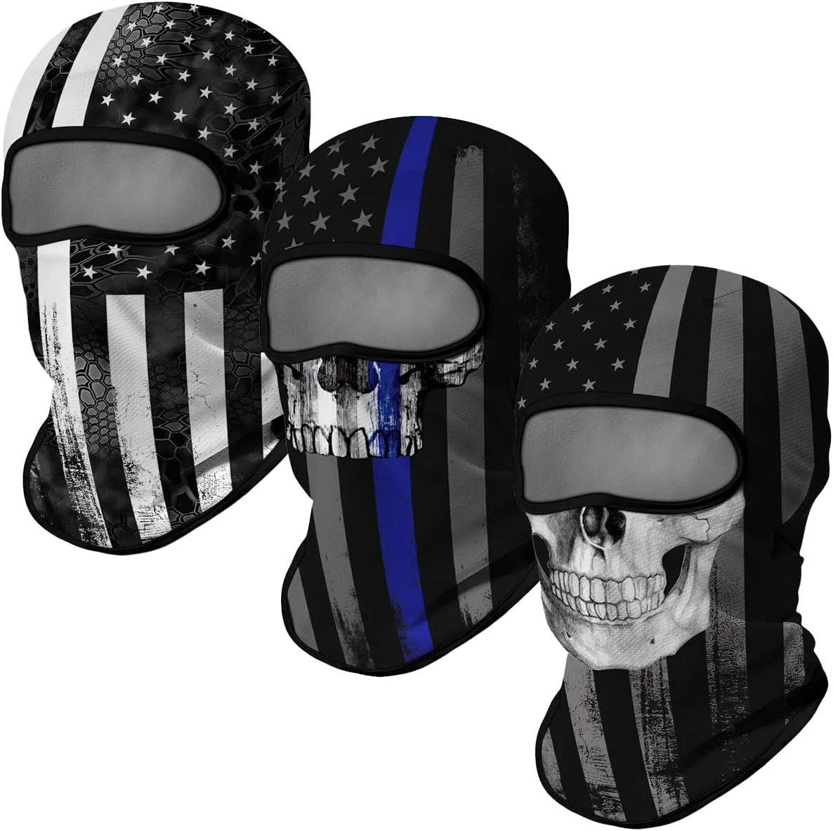 3PCS Balaclava Full Face Mask Ski Mask UV Protection Cover Motorcycle Full Face Mask for Men Women Outdoor Sports
