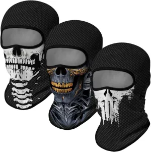 3PCS Balaclava Full Face Mask Ski Scarf Sun UV Protection Motorcycle Cycling Hood Men Women Outdoor Sports Covering
