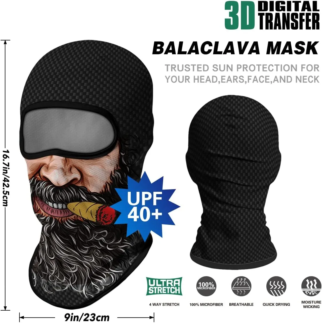 3PCS Balaclava Full Face Mask Ski Scarf Sun UV Protection Motorcycle Cycling Hood Men Women Outdoor Sports Covering