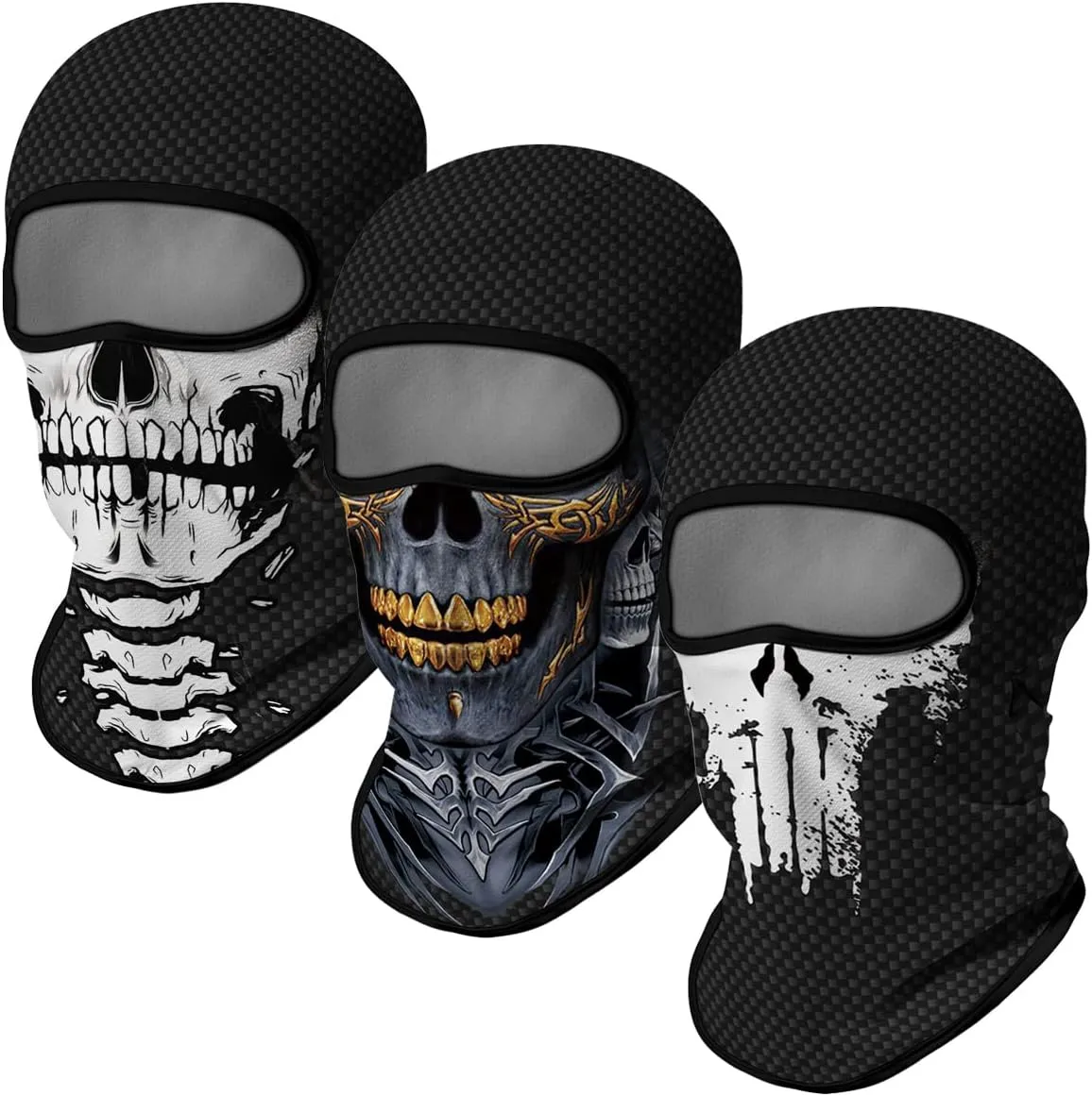 3PCS Balaclava Full Face Mask Ski Scarf Sun UV Protection Motorcycle Cycling Hood Men Women Outdoor Sports Covering