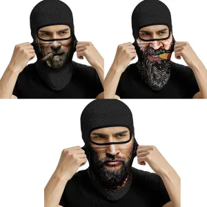 3PCS Balaclava Full Face Mask Ski Scarf Sun UV Protection Motorcycle Cycling Hood Men Women Outdoor Sports Covering