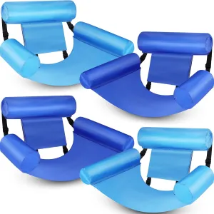 4 Packs Pool Floats Chair for Adult Hammock Inflatable Pool Lounge Chair Water Floating Chair for Swimming Pool Beach Party Lake Summer