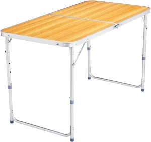 4ft Folding Camping Table, Multipurpose Rectangular Picnic Tables, Portable Outdoor Lightweight Foldable Table with Carry Handle and Adjustable Legs for Tailgating Events Patio Party Dining